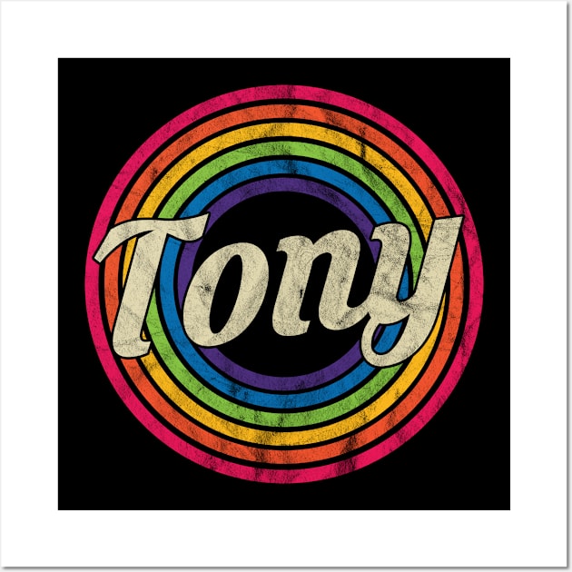 Tony - Retro Rainbow Faded-Style Wall Art by MaydenArt